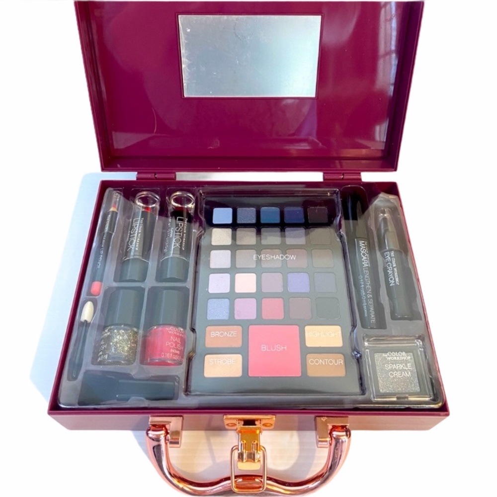 Vintage Y2K Makeup Beauty Palette Eyeshadow Blush Lipstick Cosmetic Travel Set
